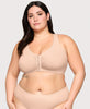 Front-Closure Cotton T-Back Comfort Bra Cafe
