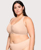 Front-Closure Cotton T-Back Comfort Bra Cafe