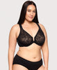 Front-Closure Lacey T-Back WonderWire Bra Solid Black