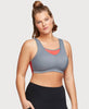 No-Bounce Camisole Elite Sports Bra Gray/Coral