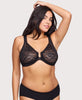 Front-Closure Stretch Lace WonderWire Bra Black